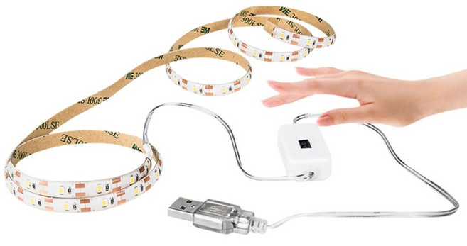 비상 핸드 모션 감지 다용도 싱크대 주방 USB LED 조명 5m, 화이트