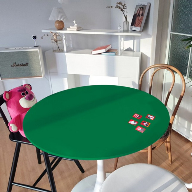 원형 게임 테이블 커버 세트, 대형 (당구다이천고무줄밴딩커버+모포고무줄밴딩커버), 1개