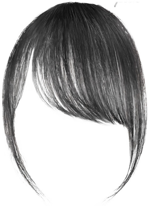 모노픽 가발 볼륨 풍성한 앞머리 원클릭 부분가발 헤어피스+꼬리빗세트, 내츄럴블랙, 1개