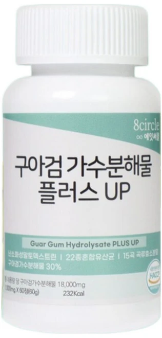 구아검가수분해물 UP 프리바이오틱스 효능 추천 식물성 구아콩 식이섬유, 2개, 60정 - 쿠팡