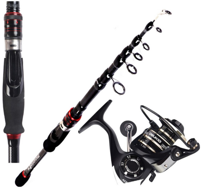 피싱파피 가성비 최강 접이식 입문자 중급용 루어세트 구멍치기부터 루어 원투까지 한번에, 180접이식 블랙이글스루어릴셋트