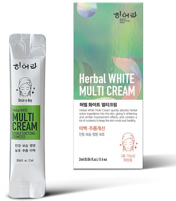 히어라허벌 화이트 멀티크림 / 진정 보습 영양 보호 / 미백 주름개선 기능성화장품 (멀티크림 6ea )