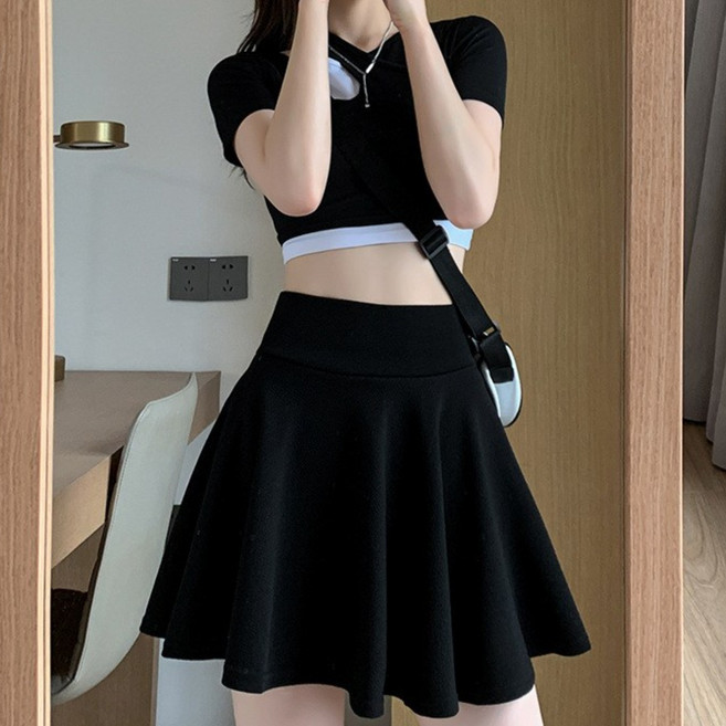 플레어 미니 A라인 속바지 치마 밴딩 스커트 SH245