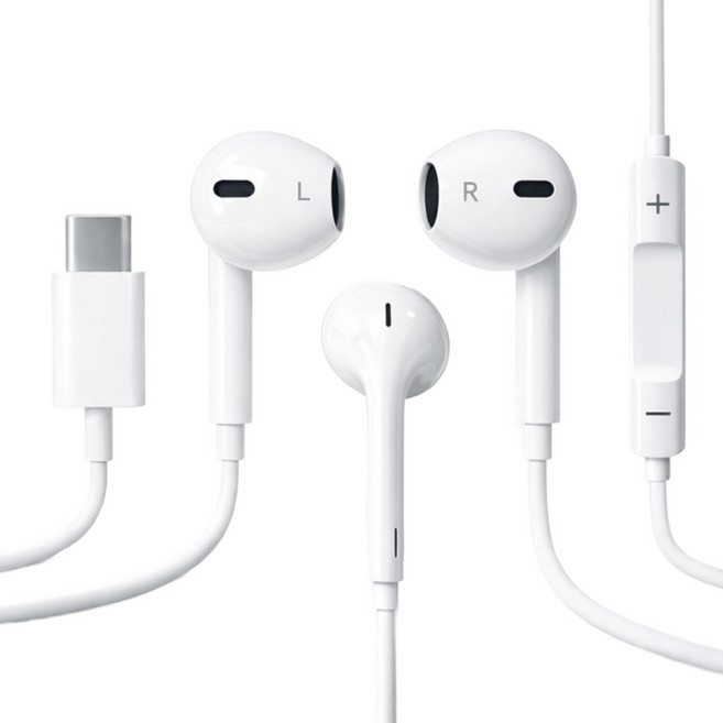 C타입 유선 이어폰 오픈형 갤럭시 아이폰15 화이트, 1,(단품)