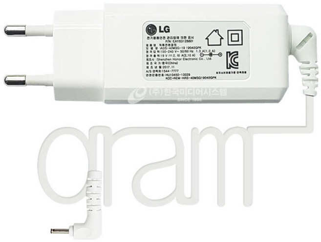 [LG전자] LG ADS-40MSG-19 (외경 3.0mm) 정품 그램 노트북 아답터 아답타 충전기