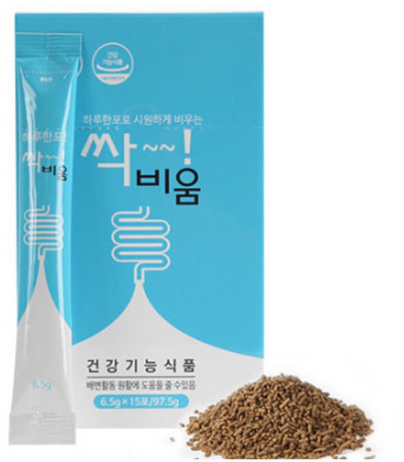 싹비움 쾌변하는 즐거움! 먹자마자 바로 시원하게 배변활동을 원활하게 하는 식이섬유 함유 제품, 7g, 15개