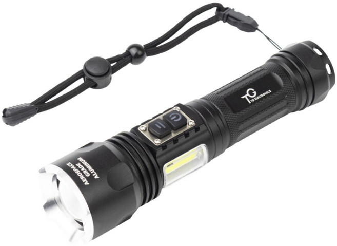 XHP360 LED 충전식 손전등 써치 라이트 후레쉬 랜턴, 1개, black