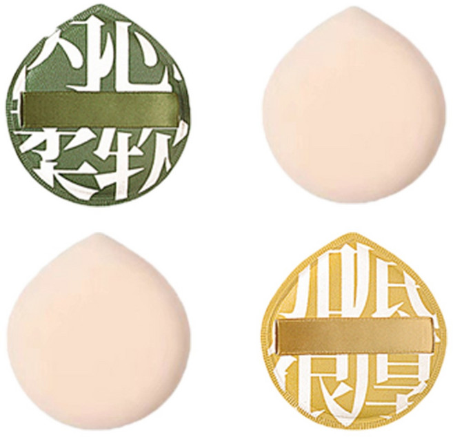 (1개 1케이스) 통통 왕모찌 쿠션 퍼프 세트, 옐로우+그린, 10개