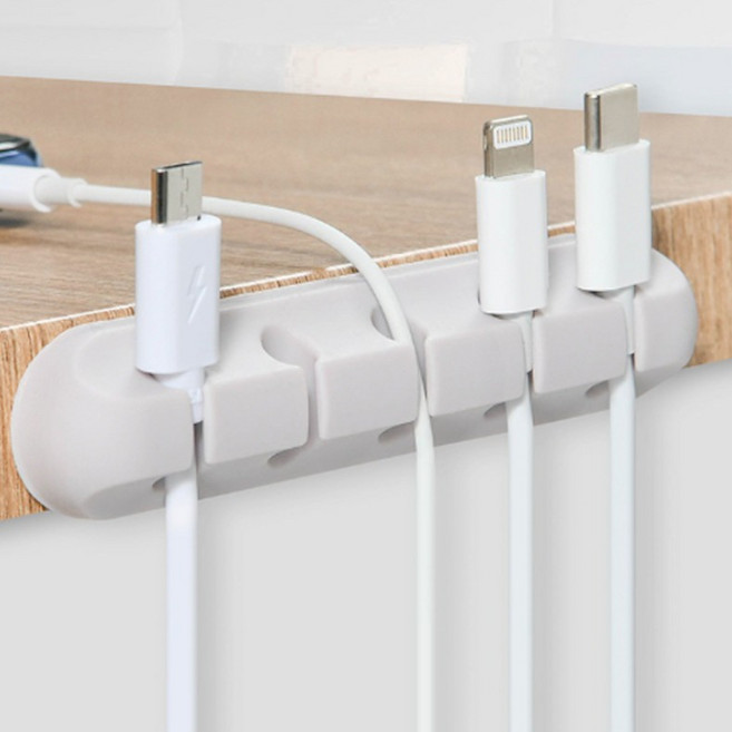 리빅스 충전선 케이블 정리 홀더 고정 클립 핸드폰줄 휴대폰 고정 홀더, 화이트, 1개
