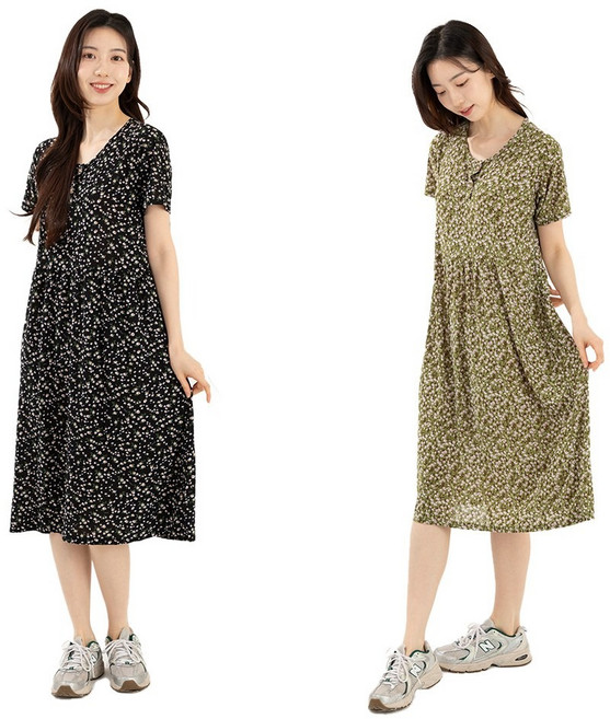 시크나인 1+1 냉장고 원피스 잠옷 반팔 나시 끈나시 프릴 찰랑 스판 빅사이즈