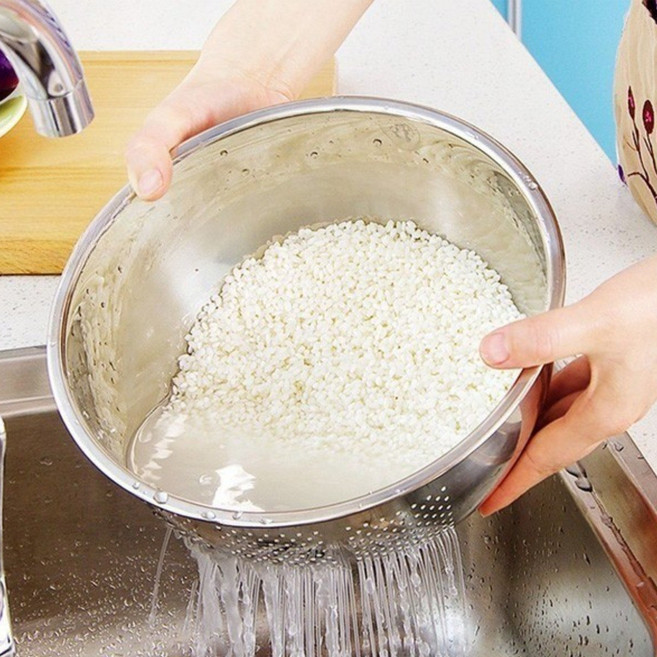 쥬띠크 라이스 워시 스텐304 큰사이즈 26cm 쌀씻는볼, 1개, 스텐