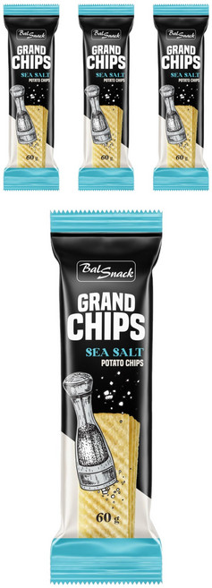 발스낵 그랜드 감자칩 씨쏠트, 4개, 60g