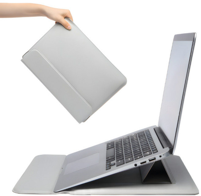 영원한 슬림 방열 거치대 노트북 파우치, 애쉬그레이