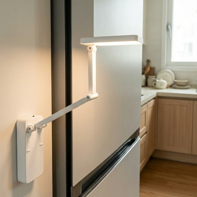 피카스페이스 접이식 스탠드 건전지 USB겸용 자석부착 램프, 화이트