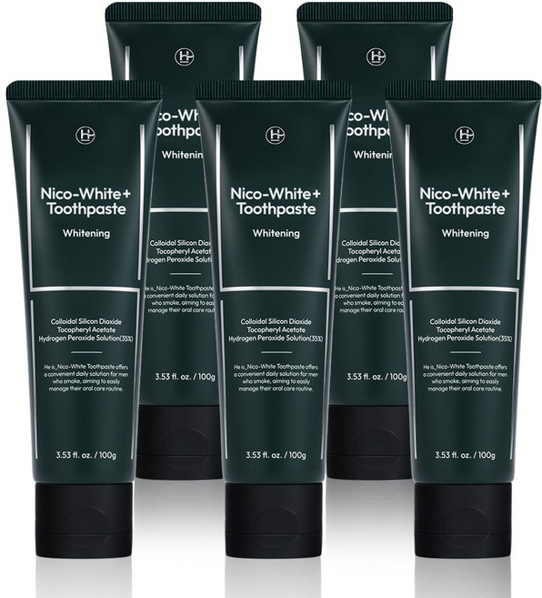 히이즈 니코화이트 흡연자 미백치약 니코틴 누렁니, 5개, 100g