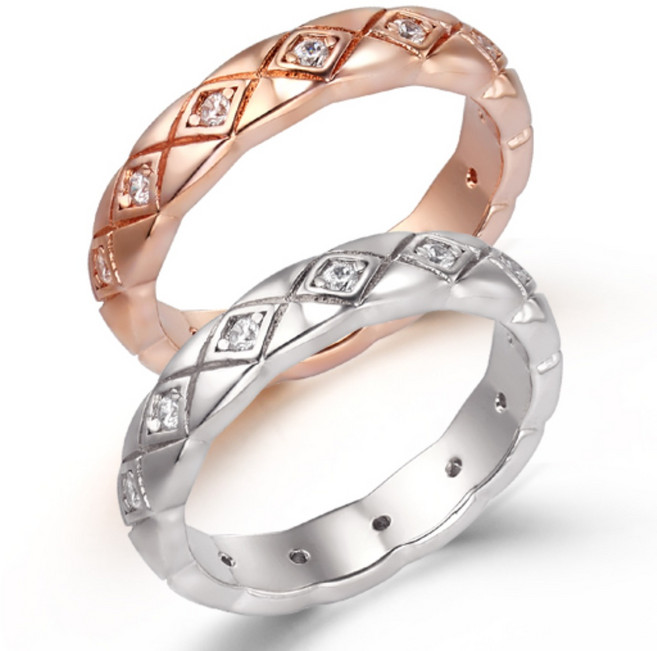 가이거 14K Gold Plated 퀼팅 스톤 포인트 반지 GIBRWR001