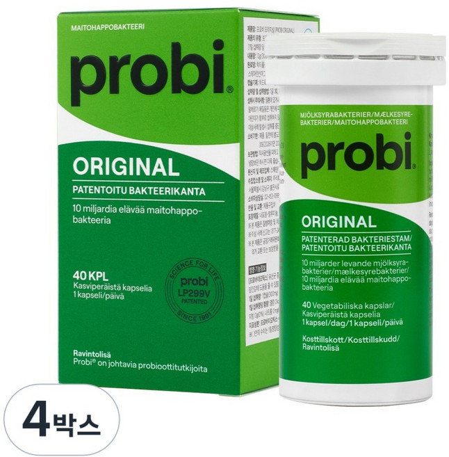 프로비마게 오리지널 30캡슐 / 스웨덴 유산균 락토바실러스 100억 생유산균 LP299V, 4박스, 40정