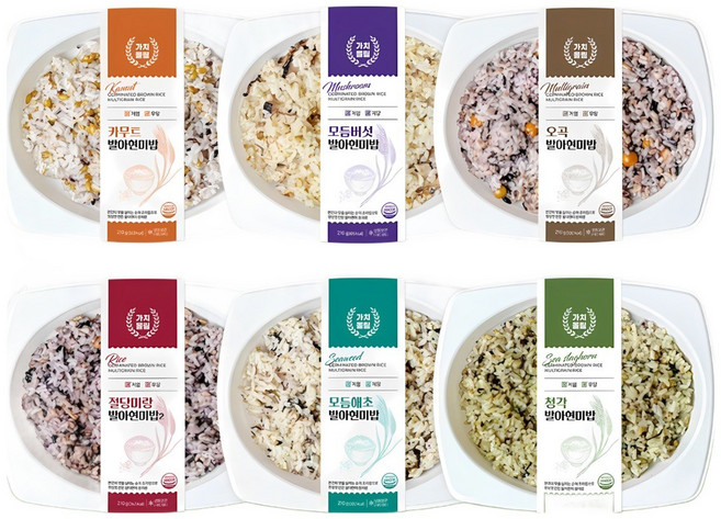 [발아현미특허] 가치올림 카무트 현미밥 잡곡밥 저당 냉동밥, 24개, 210g