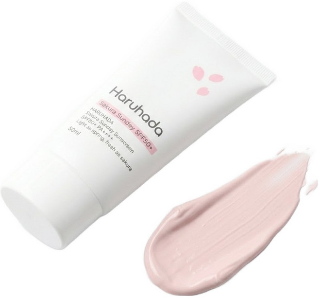 하루하다 벚꽃 톤업 광채 선크림 SPF50+ 안티에이징 주름개선 미백, 4개, 50ml