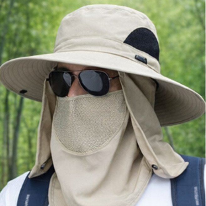 UPF50+ 자외선차단 플랩캡 모자 넓은챙 차양막 등산 낚시 여름모자 남녀공용