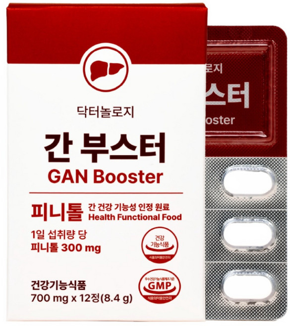 닥터놀로지 간부스터 의사개발 간건강기능식품 피니톨 밀크씨슬 간건강 실리마린, 1박스, 12정