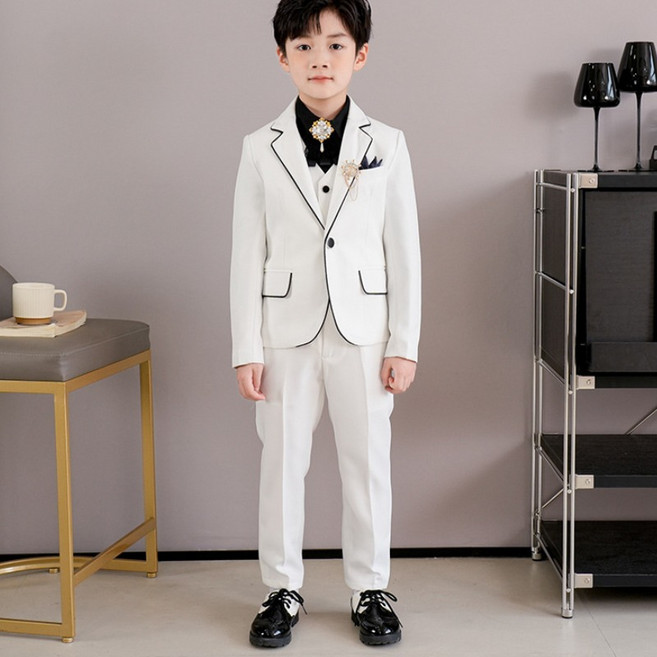 DFMEI 兒童西裝套裝帥氣夏季男童小主持人禮服中大童鋼琴走秀演出服