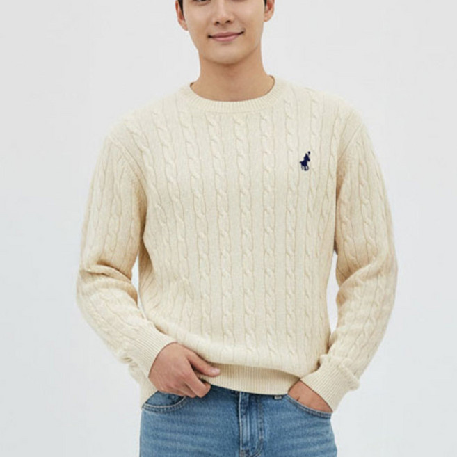 [빅히트 패션] 남성 케이블 꽈배기 니트 루즈핏 5color