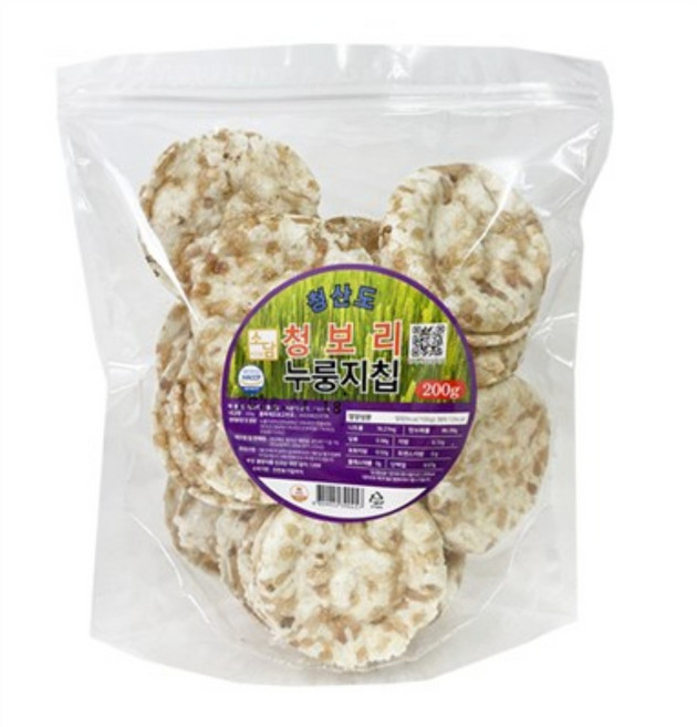국산 청보리 누룽지칩 다이어트 당뇨 간식 스낵 뻥튀기 칩, 3개, 200g