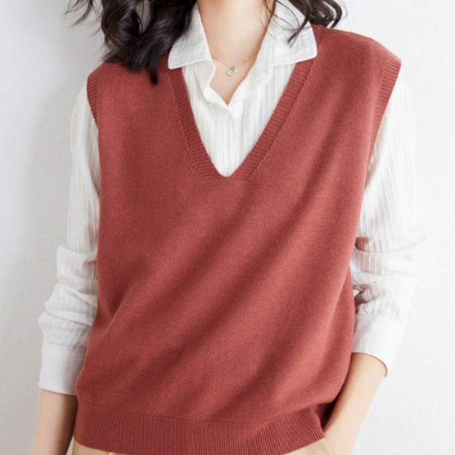 제이앤씨 코스모스 브이넥 넉넉한 니트 조끼