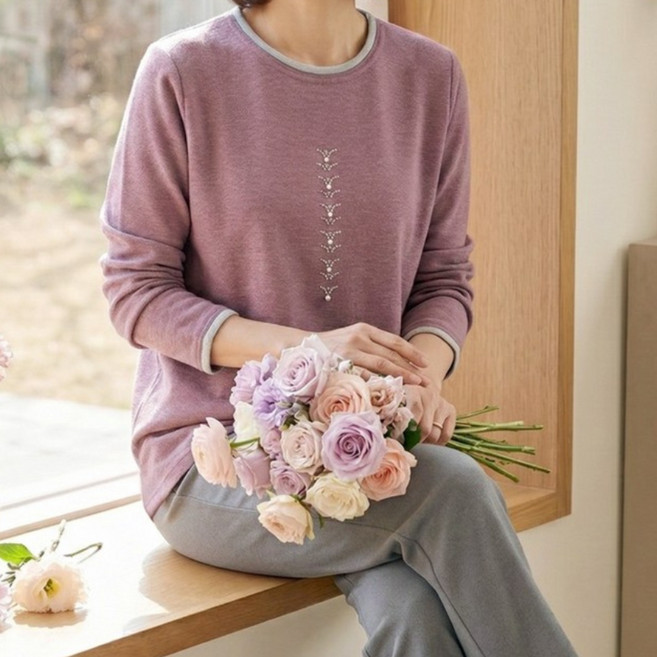 [엄마옷 로즈맘] 에루진주라운드티셔츠