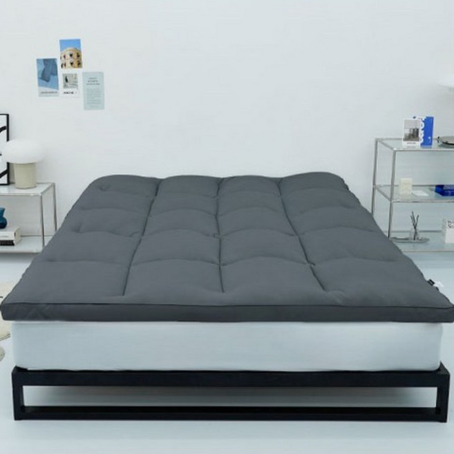 미니멀룸 슈퍼 쿨링 알래스카 냉감 쿨 여름 토퍼, 그레이