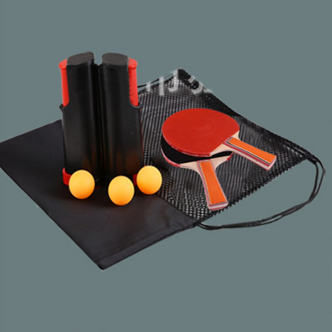 봄산 탁구라켓 2p + 탁구공 5p + 탁구네트1p + 휴대용가방 세트, 1세트, 탁구세트