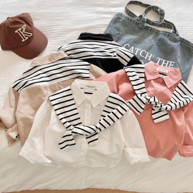[더사랑이] 어부바ST남방셔츠 키즈 아동복 유아 등원룩 나들이룩