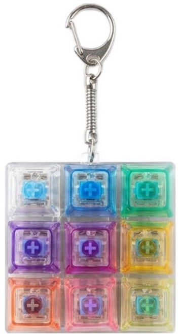 리브온 키보드 스위치 키링 집중력 향상 심신안정 힐링 데스크 장난감, 1개, 레인보우