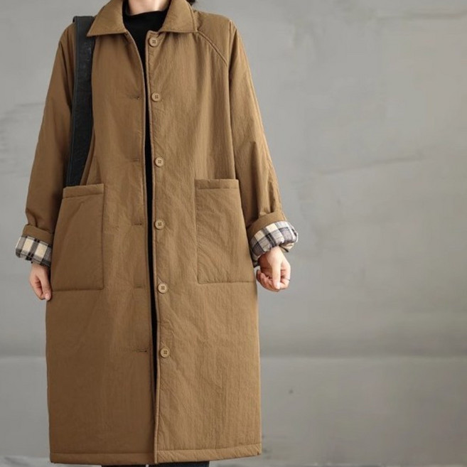 ZAJA 여성 롱패딩 점퍼 빅사이즈 무지 롱 겨울 아우터