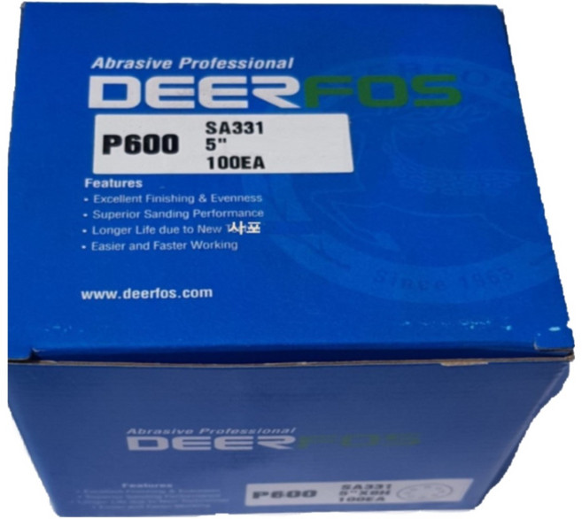 디어포스 5인치 8홀 (100장)/ 원형사포 필름벨크로 SA331