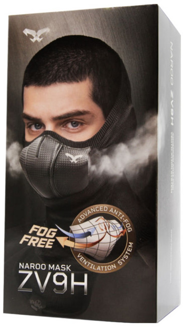 나루마스크 ZV9H / 김서림 방지 겨울용 스포츠 마스크 하프 바라클라바, 블랙, 1개