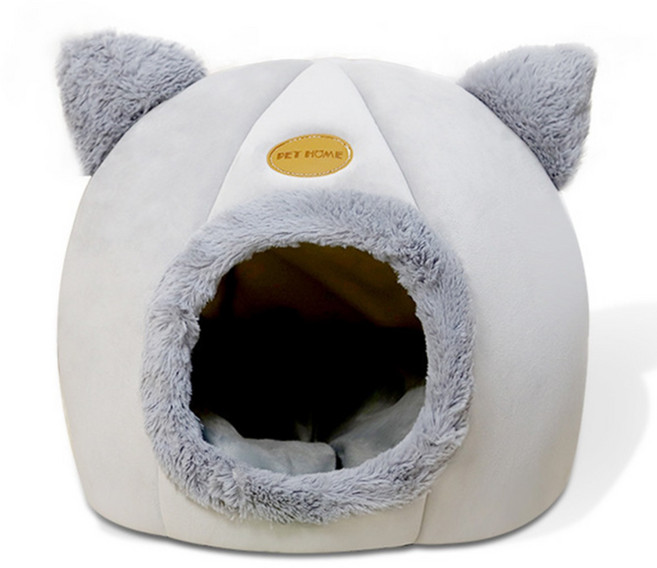 반려동물 고양이 숨숨집 보온 방석, 1개, 그레이