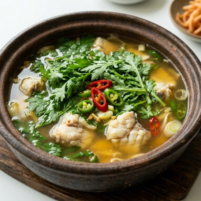 부드러운 도다리 살과 은은한 쑥향이 어우러져 담백하면서도 깊은 감칠맛이 퍼지는 봄의 한 그릇 봄 도다리 쑥국, 1박스, 봄 도다리 쑥국 (대/2~3미,2~3인분) *2