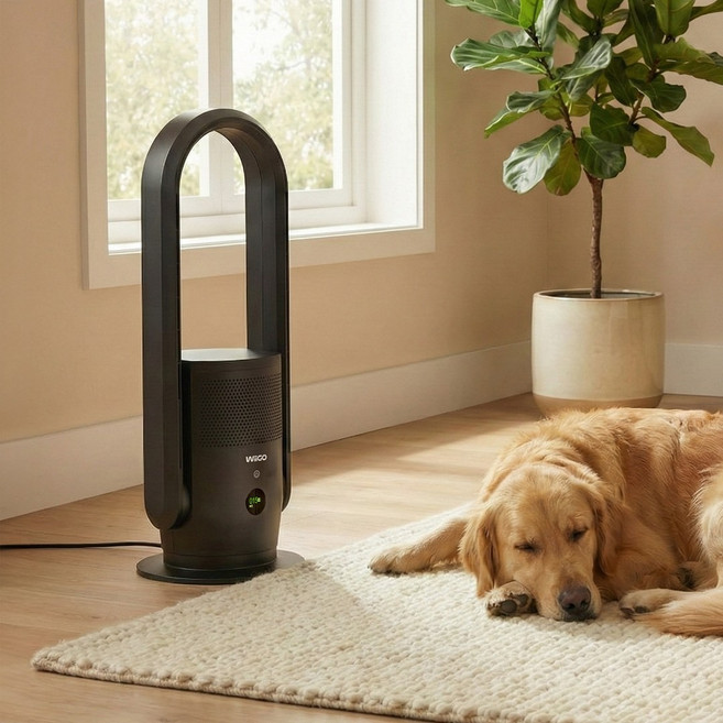 위고 UV살균 팬타워 온열기 공기청정기 히터 겸용 WG-FHA 무소음 온풍기 가정용 난로 원룸 식당 거실용