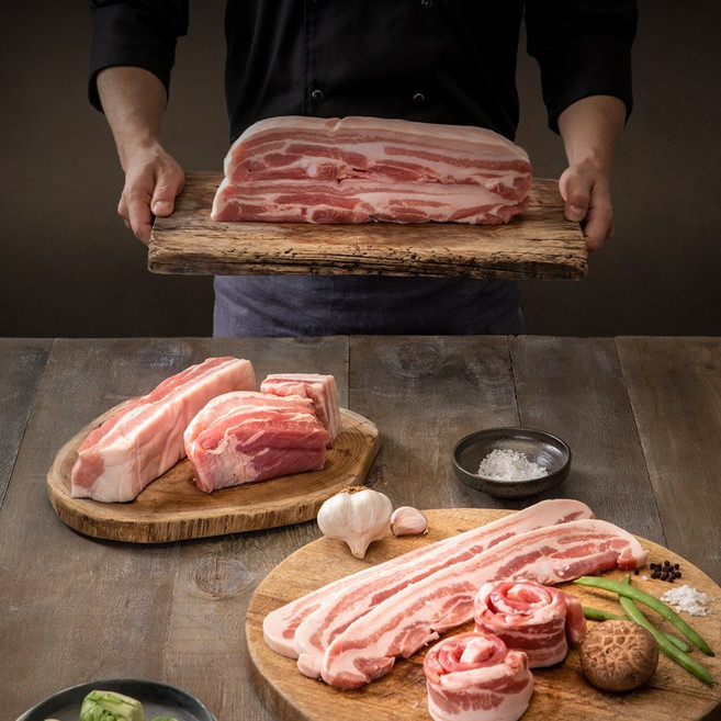 제주흑돼지 구이용 숙성 삼겹살 오겹살 500g 1kg 두께1cm, 1개