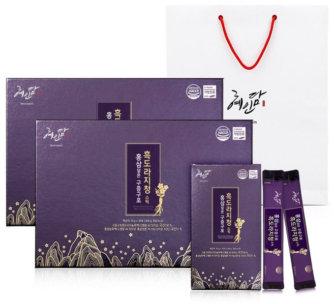 혜인담 홍삼담은 구증구포 흑도라지청 스틱 10g x 30포 선물세트, 2세트