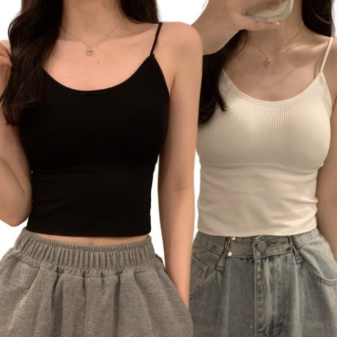 베르슈어 캡내장 골지 나시 탑 2장 세트