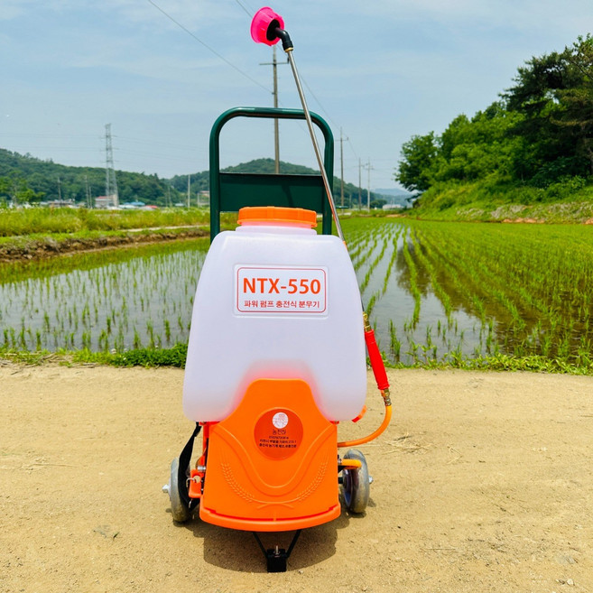 [2025년] 농천하 손수레 전동 충전식 자동 분무기 농약 살포기 농촌 시골 압축 고압 8A, 1세트, 본품25L+손수레