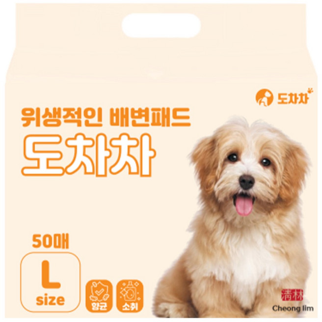 도차차 강아지 반려견 애견 배변패드 50g 50매 large (60 x 76cm) SAP 3g, 3개, 50개입