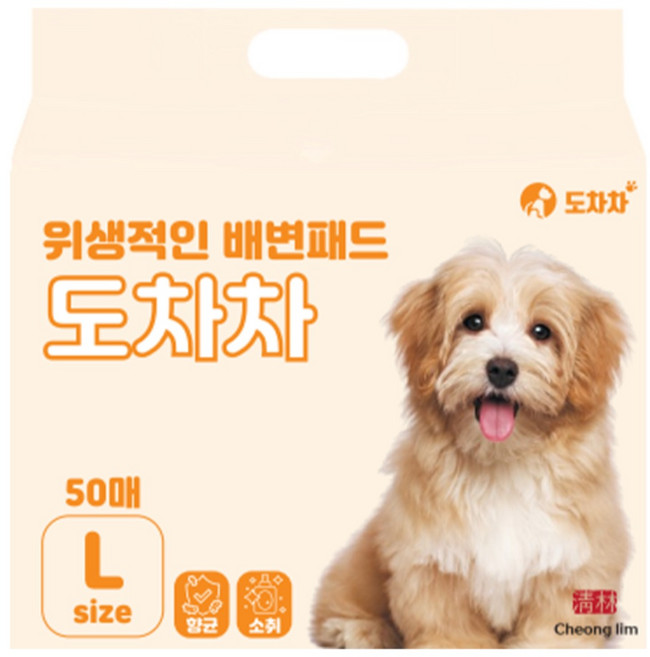 도차차 강아지 반려견 애견 배변패드 50g 50매 large (60 x 76cm) SAP 3g, 4개, 50개입