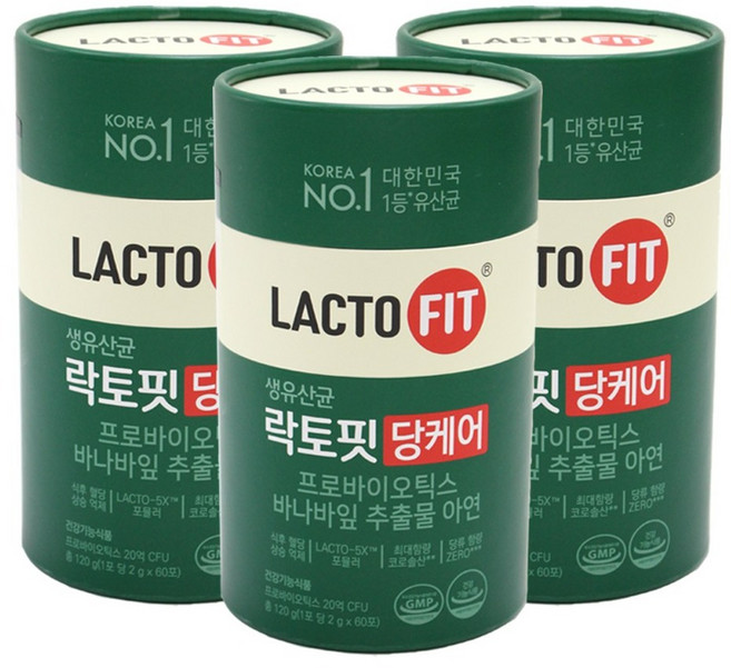 락토핏 당케어 유산균, 120g, 3개