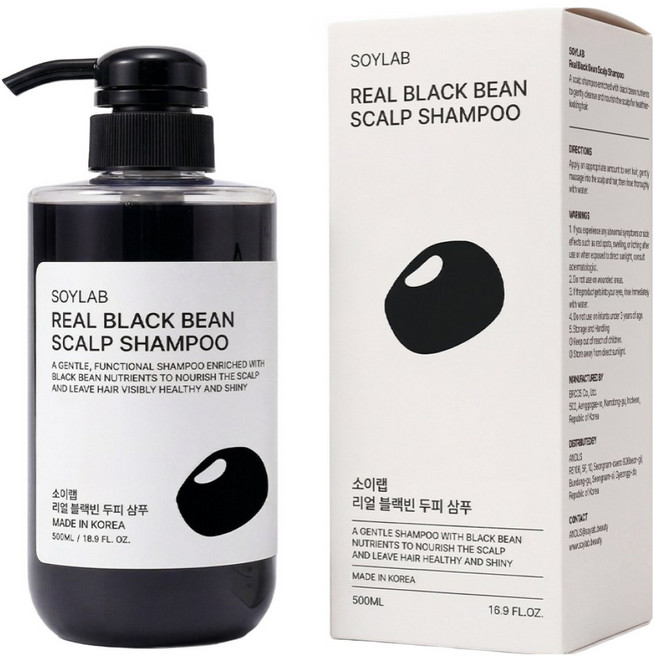 소이랩 리얼블랙빈 약산성 지루성두피염 탈모 샴푸 500ml 1개