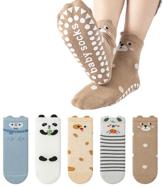 슈가앤 아동용 NM32 펫퍼니 5켤레 미끄럼 방지 메쉬 양말세트 유아 아동 주니어 초등양말