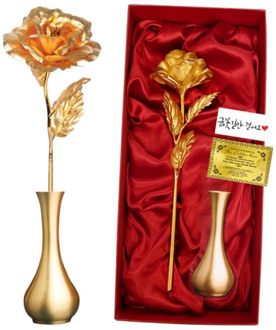 금장미 금 카네이션 꽃 어버이날 선물 부모님선물 결혼기념일 엄마 생신 여자 생일선물, 1개